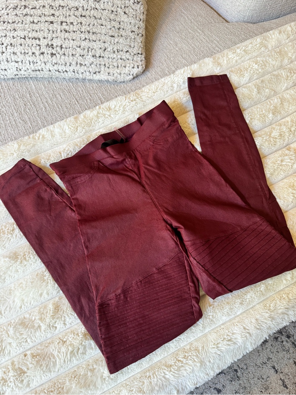 Ooberswank burgundy moto leggings XS